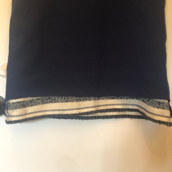 Boston Proper lined tweed shift dress--navy, off white, gold metallic sz 12 - Picture 13 of 13